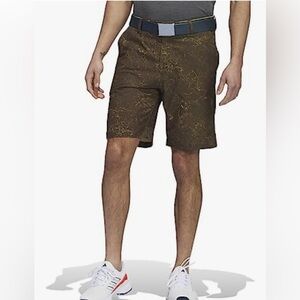 adidas Golf 9" Ultimate 365 Print Shorts Mens Size 42 Olive Strata